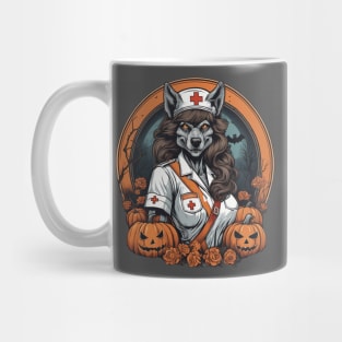 Werewolf nurse practitioner Halloween design Mug